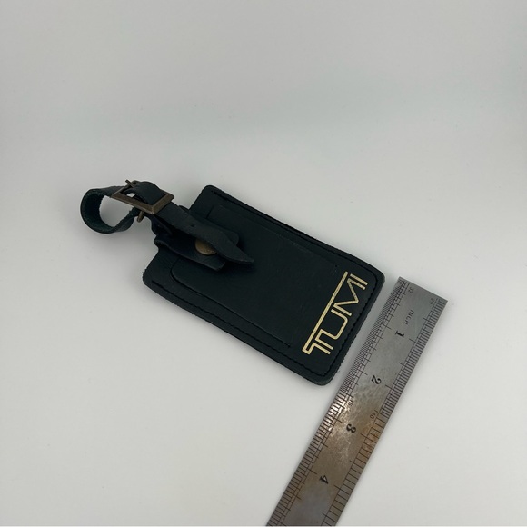 Tumi Hunter Green Leather Luggage ID Name Tag Vintage Accessories - Picture 4 of 16